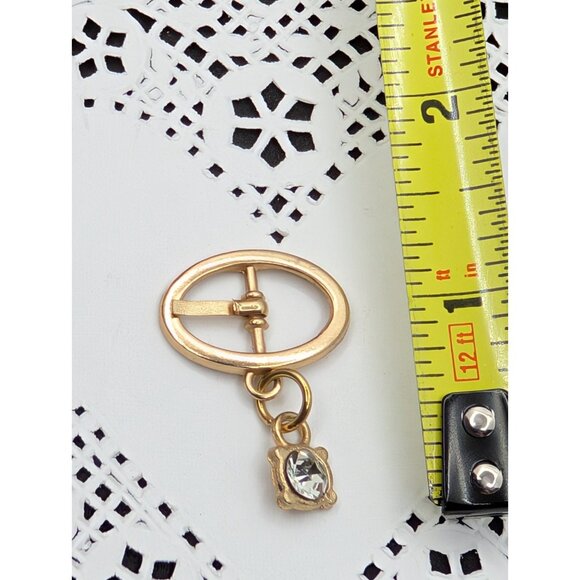 Miniature charm buckle for shoe lace with faux stone 1.5" - Picture 5 of 11